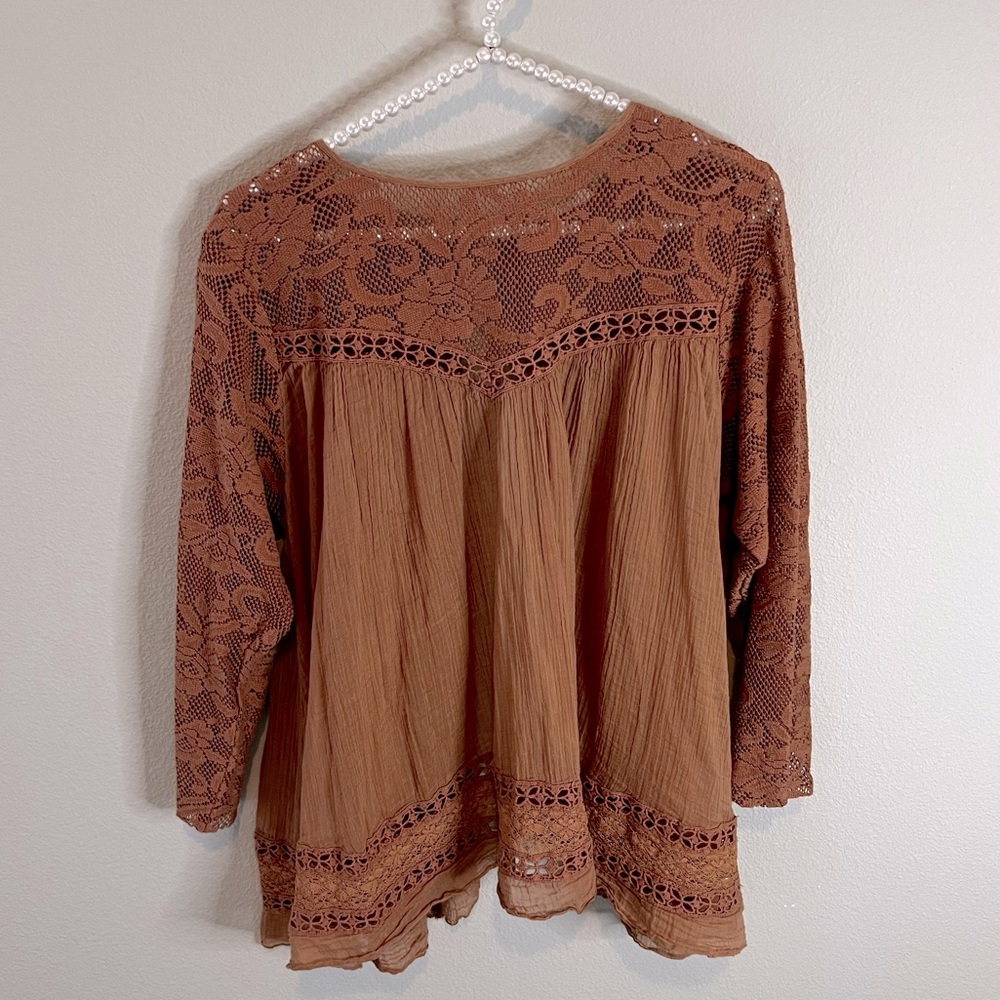 Free People fly away lace Open Back Blouse